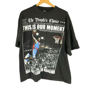 Obama Slam Dunk Mens Graphic Tshirt Black Sz 2XL